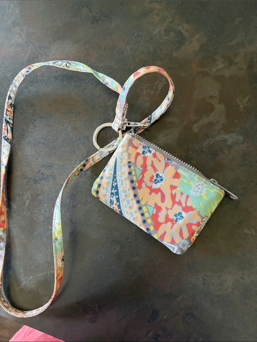 Vera Bradley Multicolor Floral Lanyard Key & Card Holder